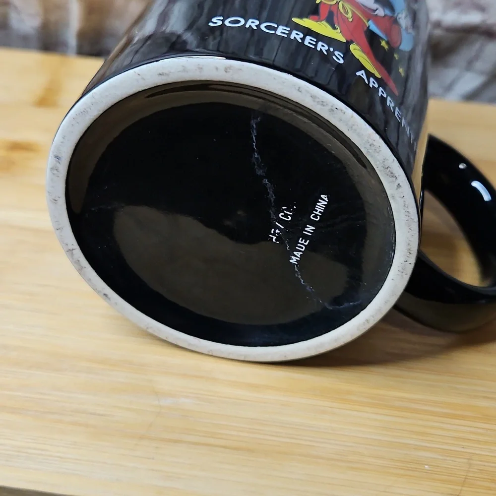 Vintage Mickey‎ Mouse Sorcerer’s Apprentice Black Disney Fantasia Coffee Mug